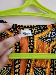 Vibrant Boho Print Kaftan Top