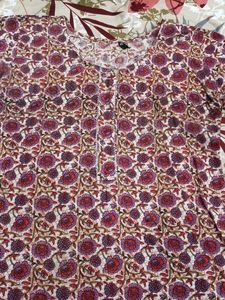 Floral Print Cotton Kurta