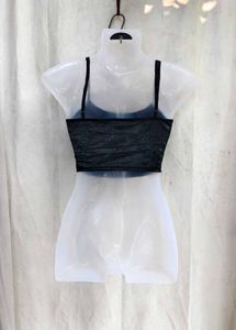 291110. Chic Black Cropped Camisole Top