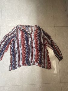 Boho Print V-Neck Tunic Top