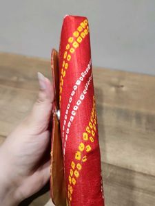 Elegant Red Bandhani Clutch Bag