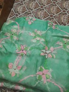 Green Floral Saree