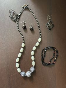Boho Beaded Necklace &amp; Earring Set