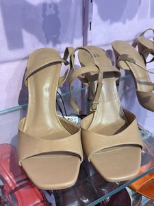 Stylish Beige Block Heels