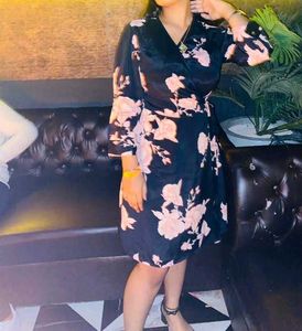 Floral Print Wrap Dress