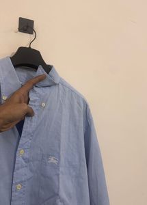 Light Blue Burberry Button-Down Shirt