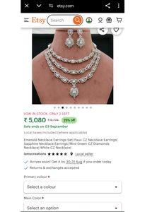 ✨🤍Fixed Price American Diamond Jewellery Set✨