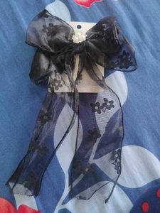 Elegant Black Lace Bow Hair Clip