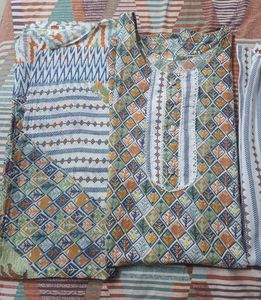 Pure cotton geomatric print suit set size 44