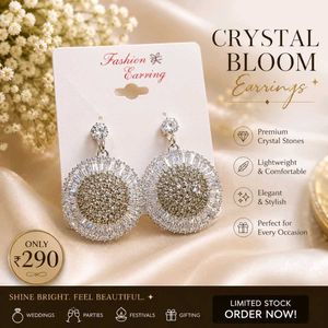 Sparkling Round Drop Earrings