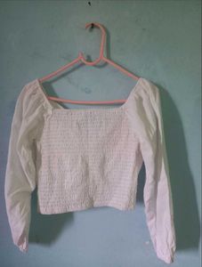 Off-Shoulder White Crop Top