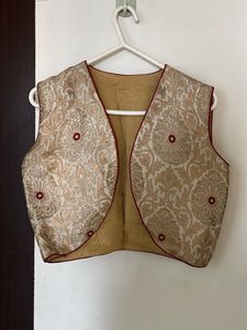 Embroidered Pure Banarasi Brocade Silk Vest