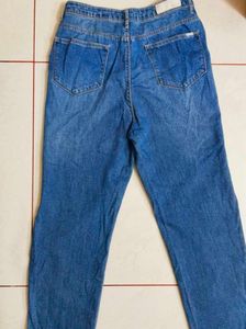 Mom Fit High Rise Blue Jeans