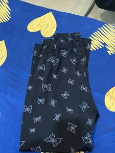 Black Butterfly Print Palazzos