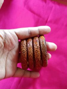 Set of 4  different  mitti ki Bangles