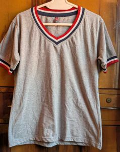 Gray V-Neck T-Shirt