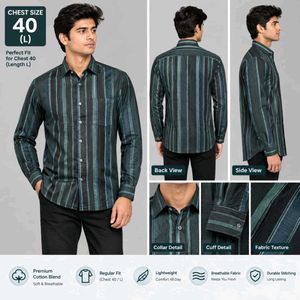 Men's Striped Cotton Blend Shirt