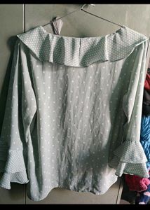Price Drop Polka Dot Ruffle Blouse