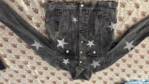 Stylish Denim Jacket with Star Print