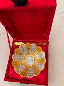 Decorative Floral Bowl with Spoon