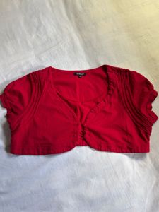 Red Cropped Bolero Jacket