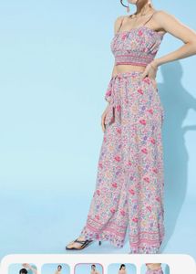 Boho beach Floral Pink Co-ord Set