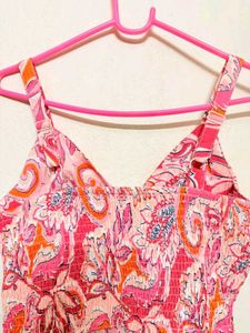 pinteresty zudio Pink Floral Tie-Front Crop Top🌸