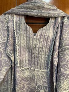 Elegant Floral Print Kurta Set with Dupatta
