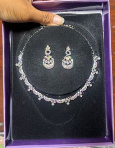Sparkling Crystal Necklace and Earring Set