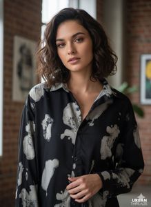 Abstract Print Long Sleeve Shirt