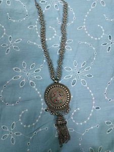 oxidized silver chain necklace