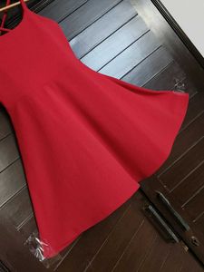 Ginger Red Fit &amp; Flare Cross back strap Mini Dress