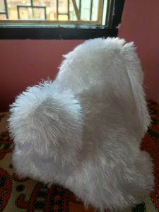 New unused White furry Plush Dog soft Toy