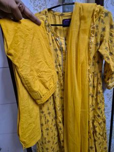 Cute Yellow Girls Kurta Set