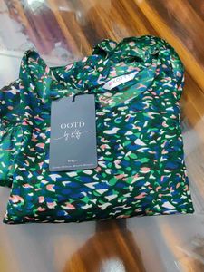 Stylish Printed Ruffle Tunic Top