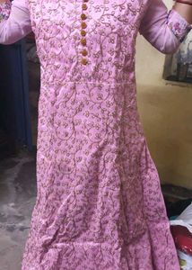 Elegant Pink Embroidered Gown