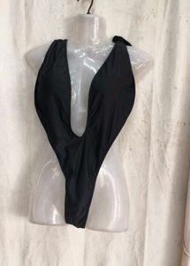 1289. Bold Black Monokini Swimsuit