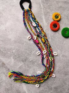 Braided Hair Tie with Shells