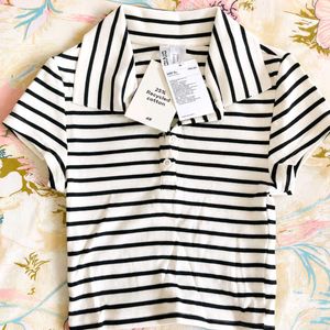 H&amp;M Striped Polo Baby Tee