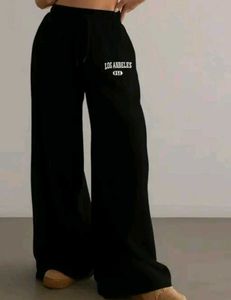 Black Los Angeles Wide Leg Sweatpants