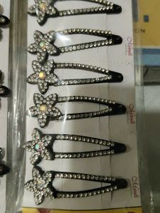 Sparkling Flower &amp; Star Hair Clips Set