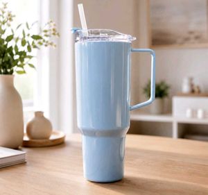 Large Insulated Tumbler with Straw