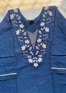 Stylish Blue Kurta Set with Embroidery