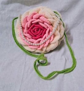 Crochet Rose Flower Bag