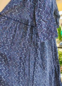 Blue Printed Maternity Nursing Dress