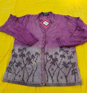 Elegant Lavender Floral Cardigan
