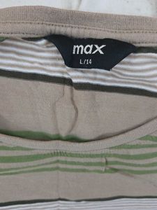 Classic Striped Casual T-Shirt Max L size