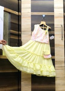 Girls' Sequined Party Dress with Matching Bag