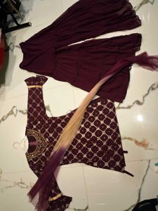 Elegant Maroon Kurta Set with Dupatta