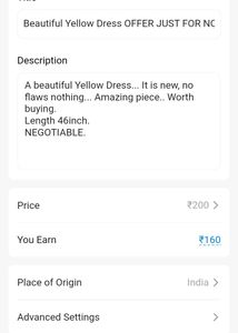 Beautiful Yellow Dress OFFER JUST FOR NOW